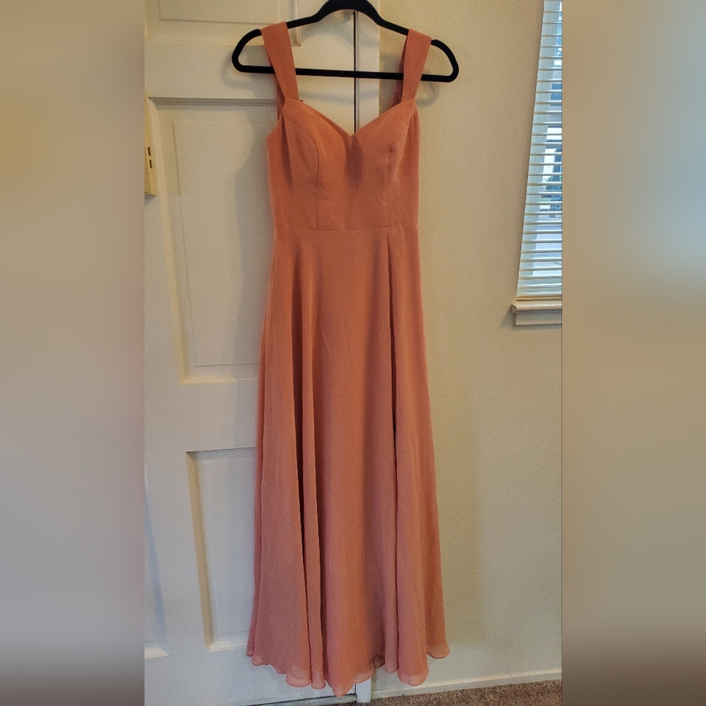 Azazie Coral Sleeveless Gown